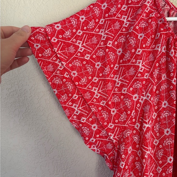 Destination 365 Printed Short-Sleeve Midi/Maxi Dress with pockets Size L - Picture 5 of 6